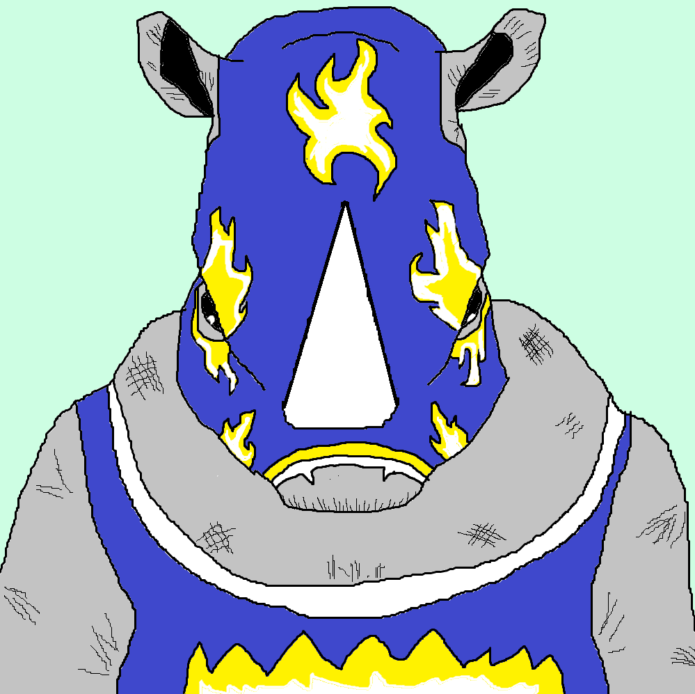 プロレスマスクを被ったサイのプロフィール画像です